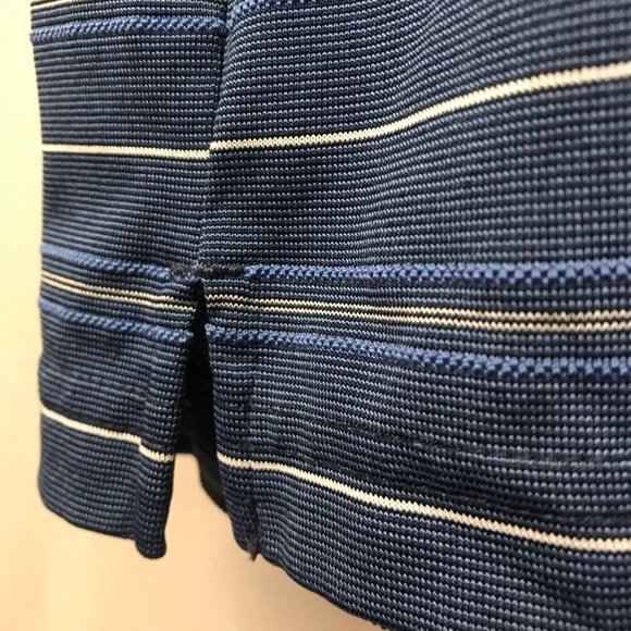 Palmer Golf Polo Shirt Mens Size Large (44) Navy Blue Stripes Collar Polyester - Picture 6 of 10